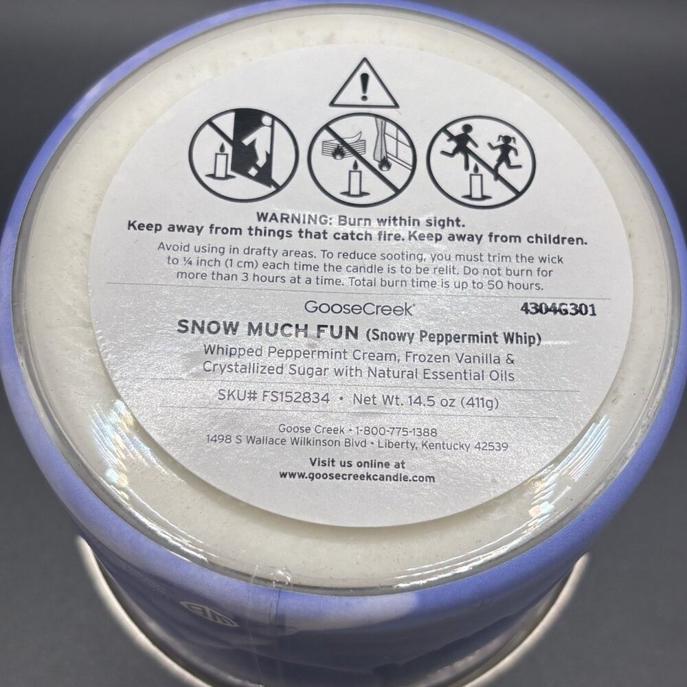 Goose Creek Frosty The Snowman 3 Wick Jar Candle Snow Much Fun Peppermint 14.5oz - Picture 14 of 16